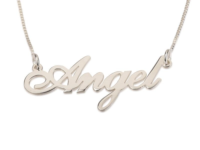 Silver Name Necklace in English - (Angel Script) - 1