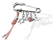 Or Jewelry Silver Plated Baby Pin - Pink - 1