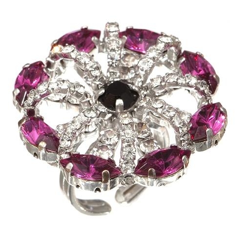 Violet Flower Ring by LK Designs - 1