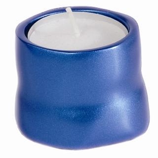 Yair Emanuel Anodized Aluminum Candle Holder (Blue) - 1