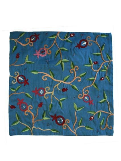  Yair Emanuel Embroidered Pillow Cover - Blue - 1