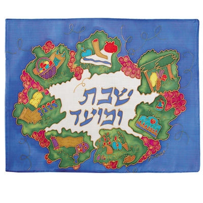  Yair Emanuel Painted Silk Challah Cover - Holidays - 1