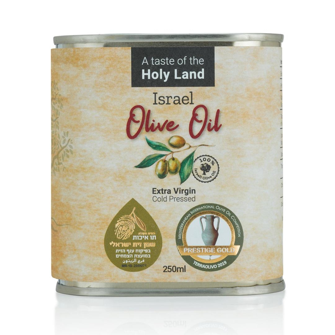 "A Taste of the Holy Land" Extra Virgin Olive Oil – Cold Pressed (250ml – Square Bottle) - 1