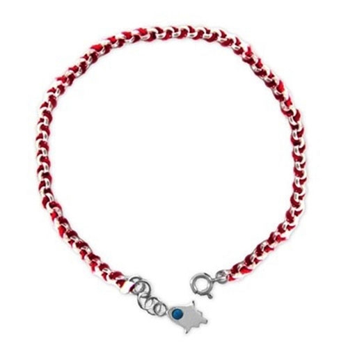 Red String Silver Hamsa Kabbalah Bracelet - 1