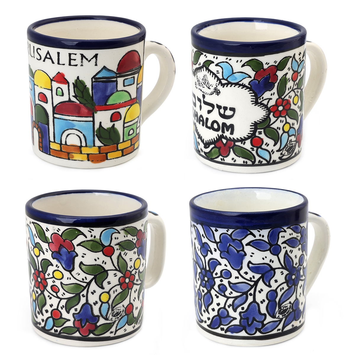 Armenian Ceramic Set of 4 Coffee Mugs - 1