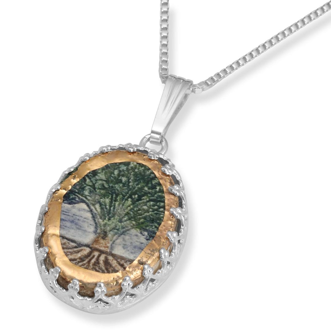 Art in Clay Tree of Life Silver & Ceramic Necklace - 1