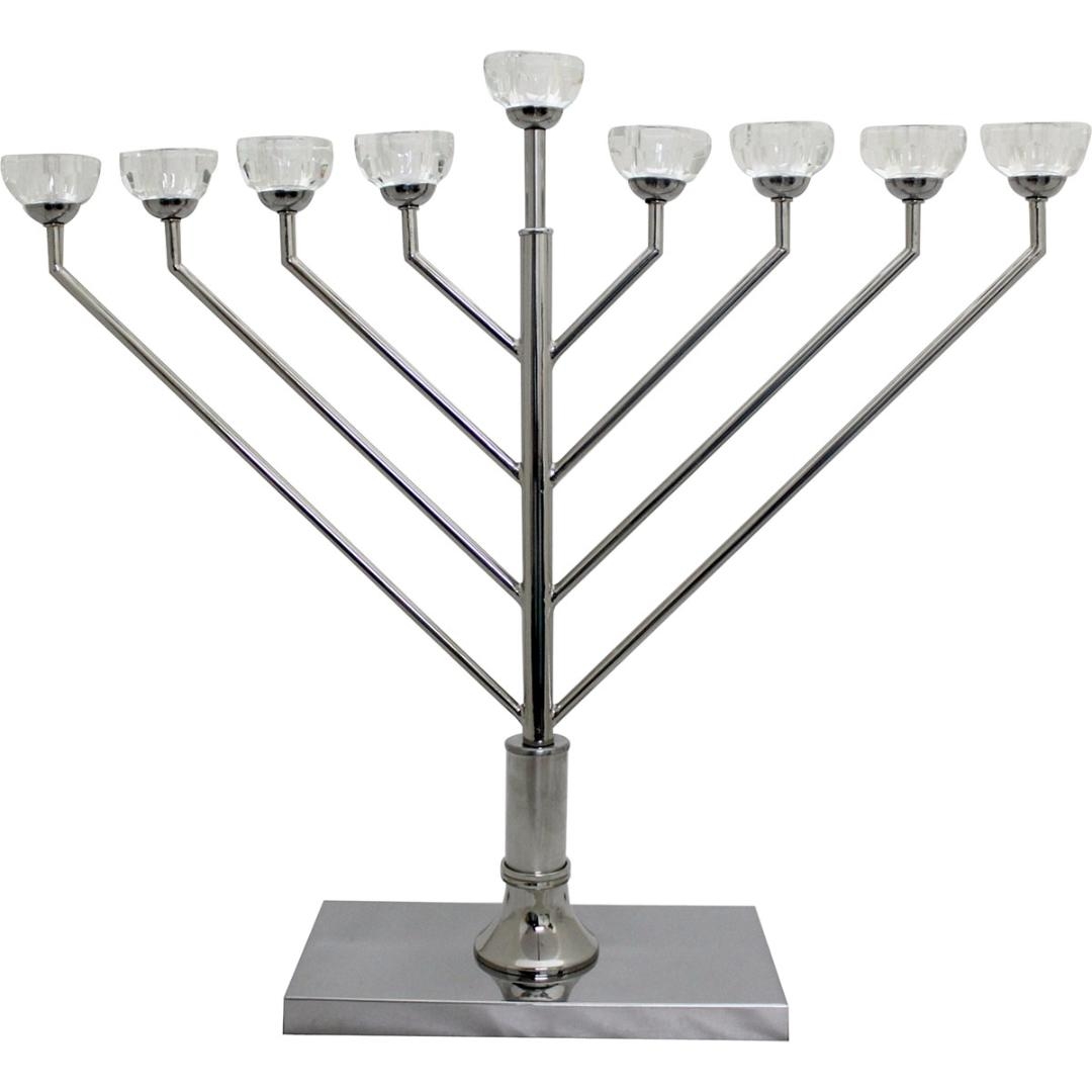 Giant Chabad Metal & Crystal Hanukkah Menorah (55cm) - 1