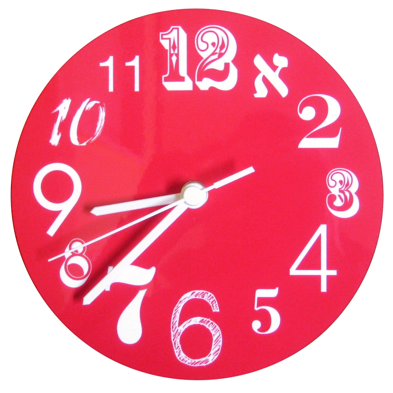 Barbara Shaw Funky Number Clock - Red - 1