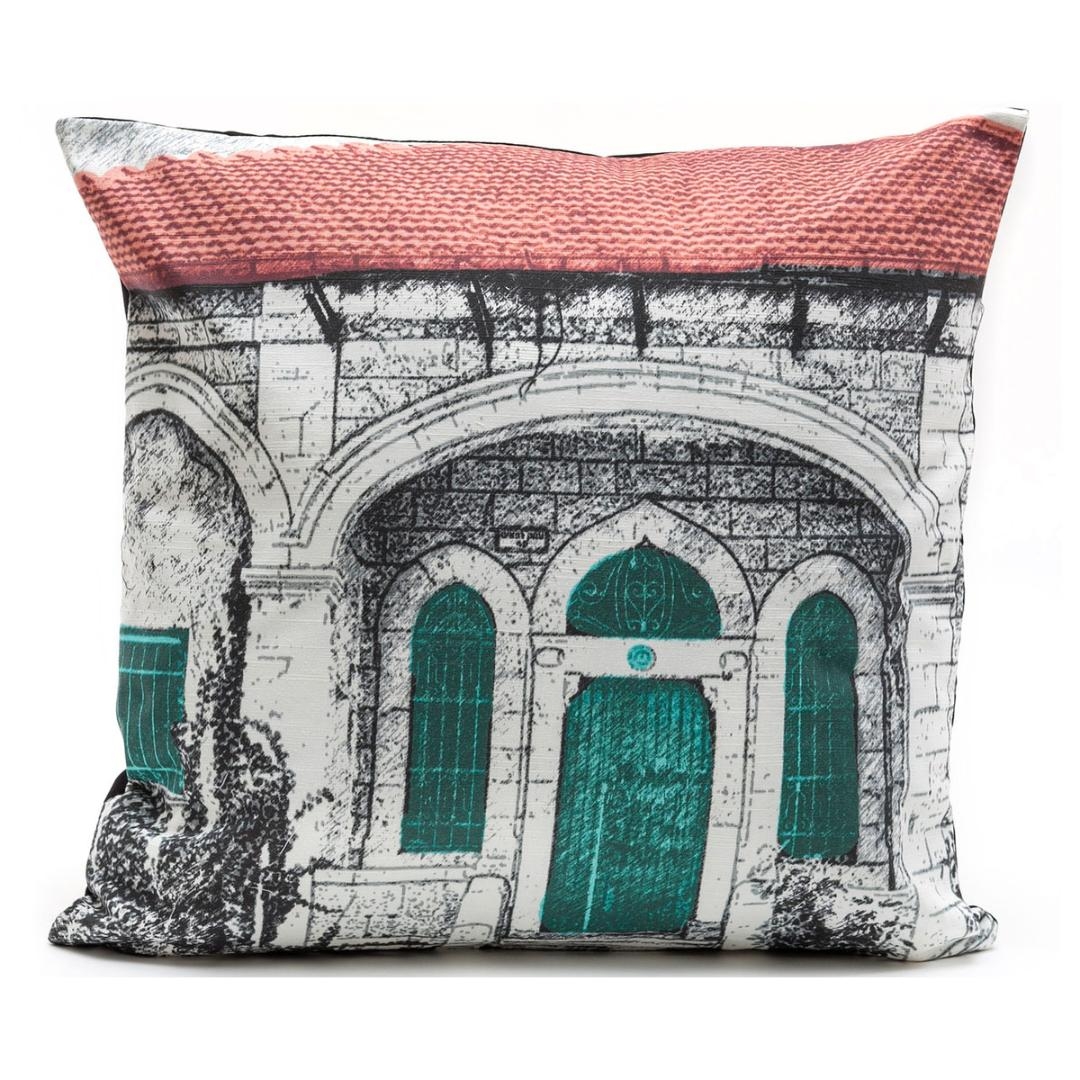 Barbara Shaw Buildings of Jerusalem (Green Gate) Cushion - 1