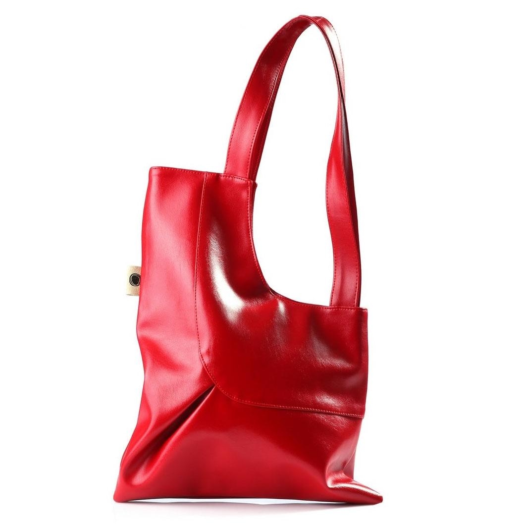 Bilha Bags Asymmetric Vegan Shoulder Bag – Red - 1