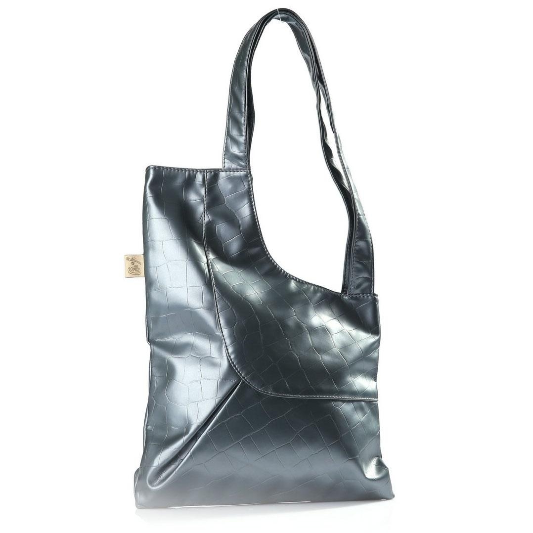 Bilha Bags Asymmetric Vegan Shoulder Bag - Silver - 1