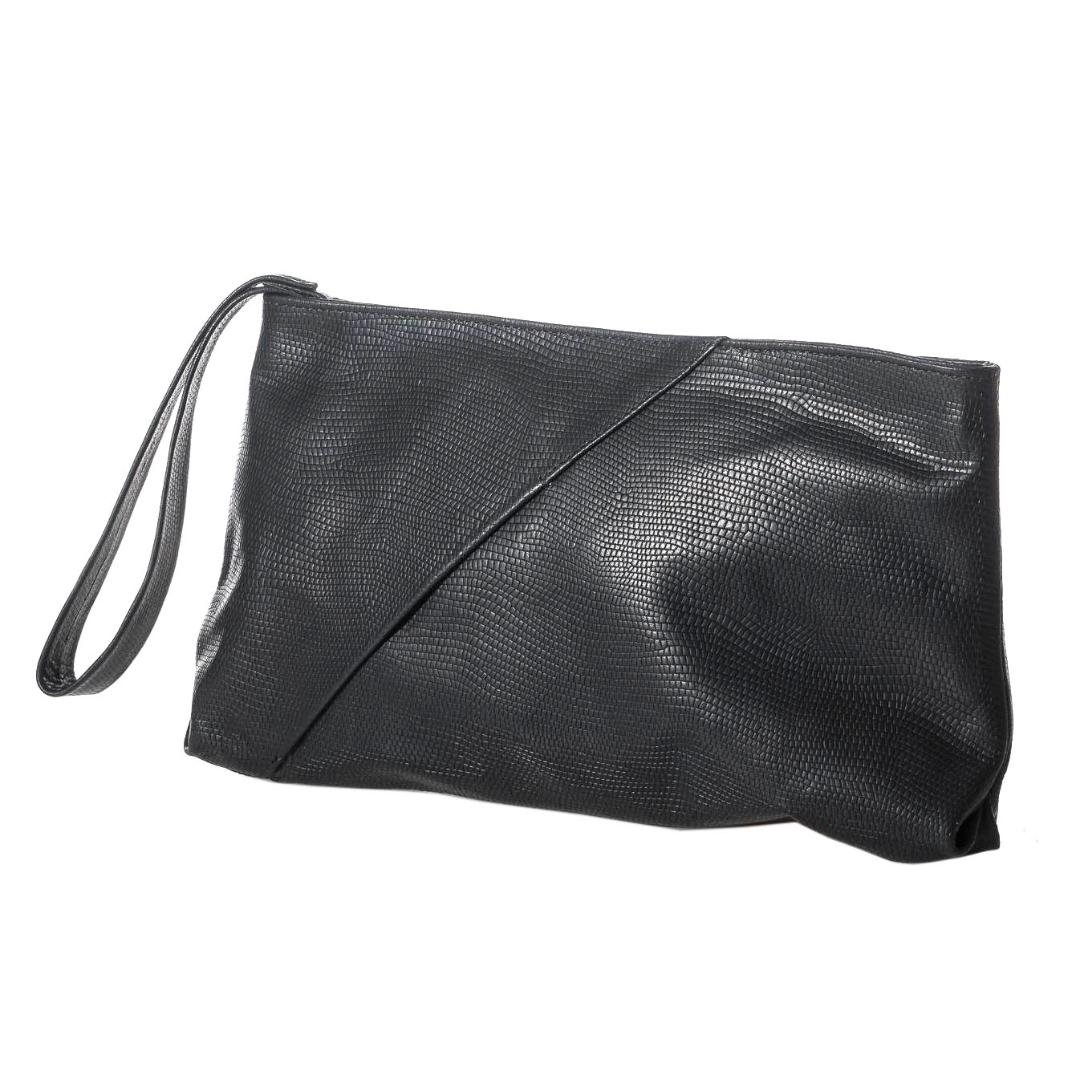 Bilha Bags Madelen Black Leather Clutch Bag - 1