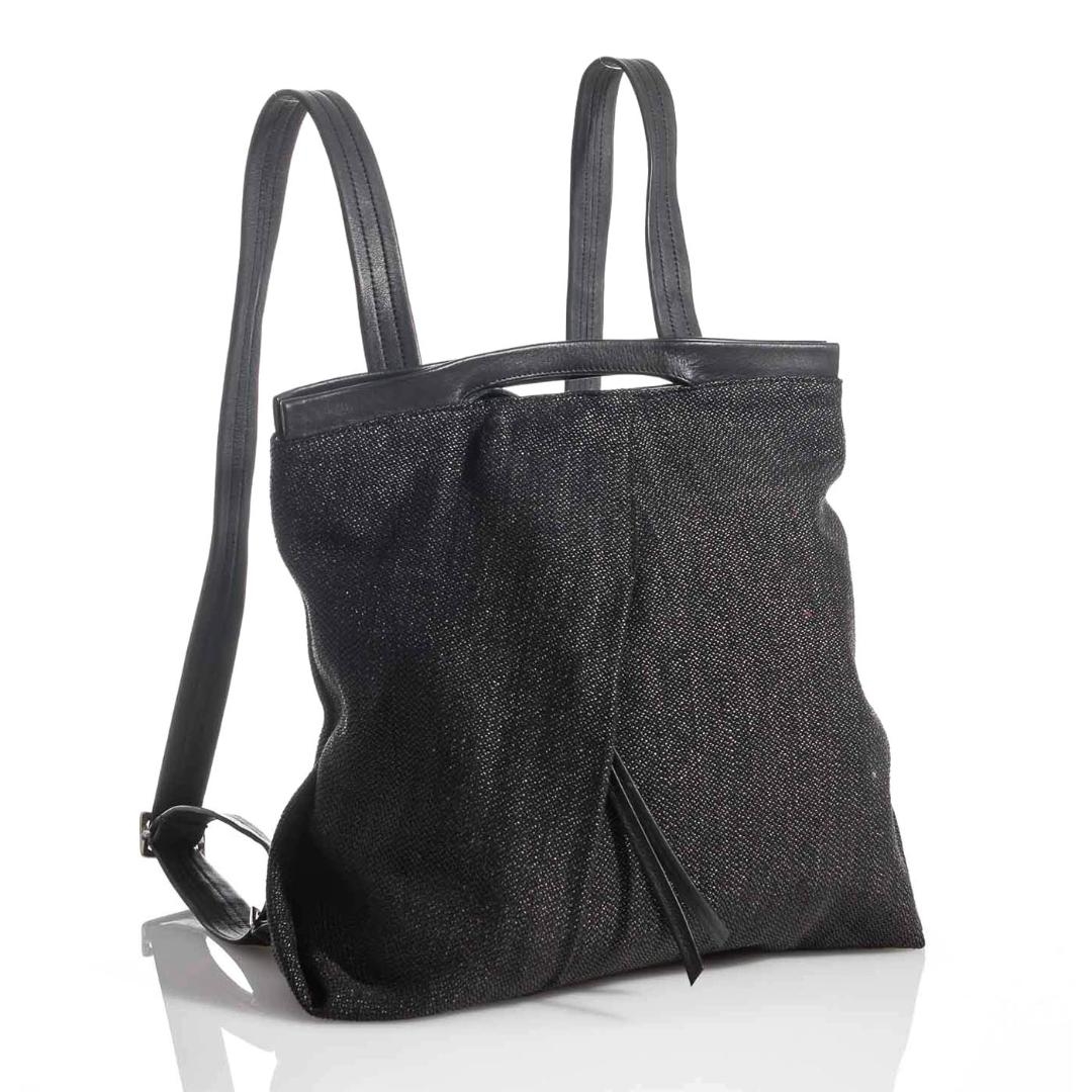 Bilha Bags Shiny-Black Ani Fold Backpack - 1
