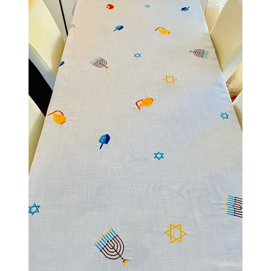 Broderies De France Limited Edition Hanukkah Tablecloth with Complimentary Bag - 1