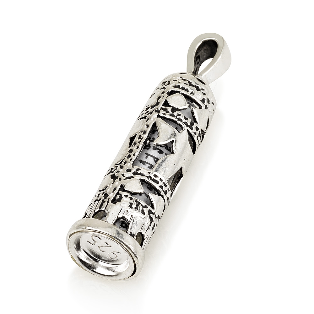 925 Sterling Silver Mezuzah Necklace – Chai - 2