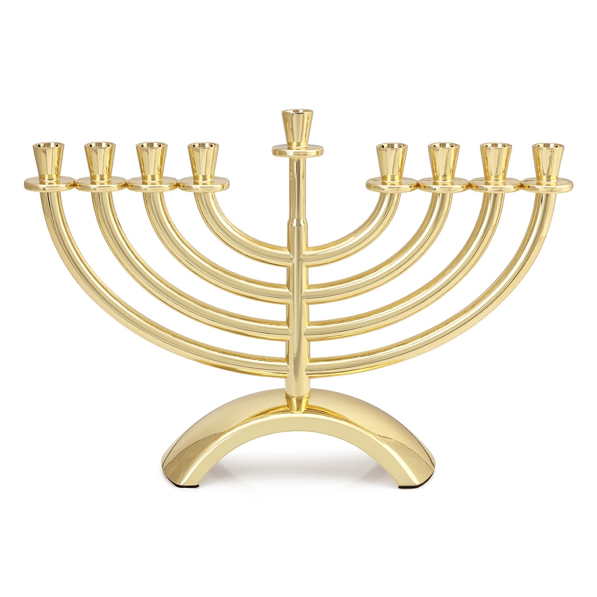 Classic Silver or Gold Plated Hanukkah Menorah - 1