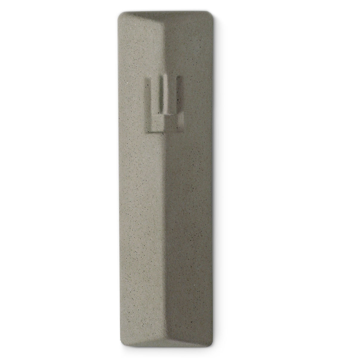 CeMMent Design Gray Concrete Triangular Mezuzah Case with Shin - 1