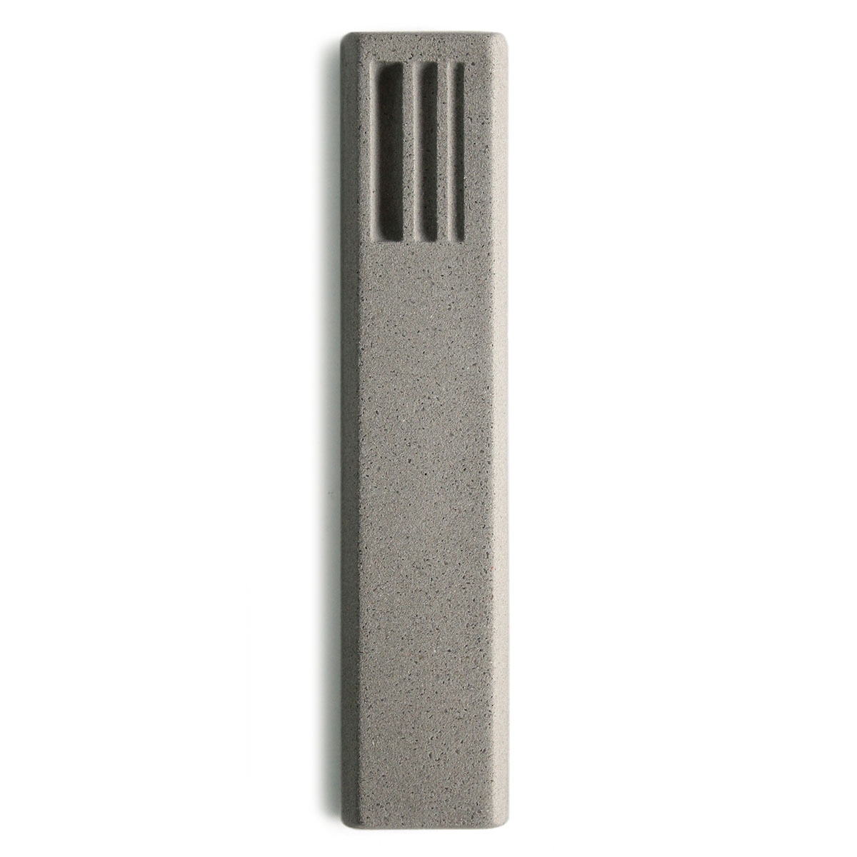 CeMMent Design Gray Concrete Minimalist Mezuzah Case with Striped Shin - 1