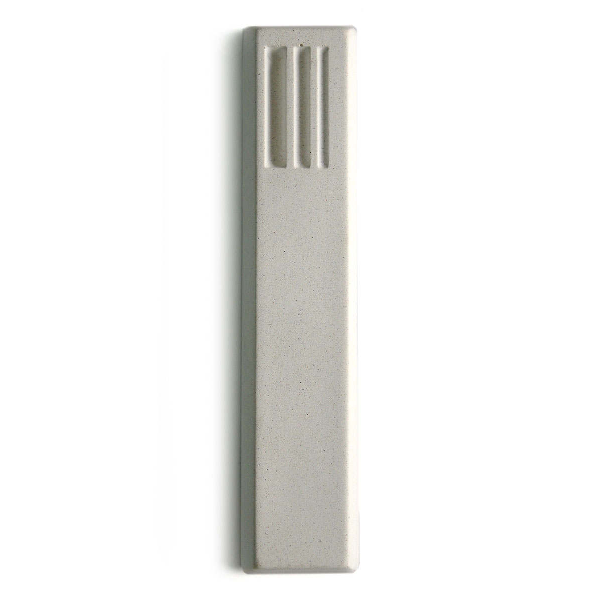 CeMMent Design White Concrete Minimalist Mezuzah Case with Striped Shin - 1