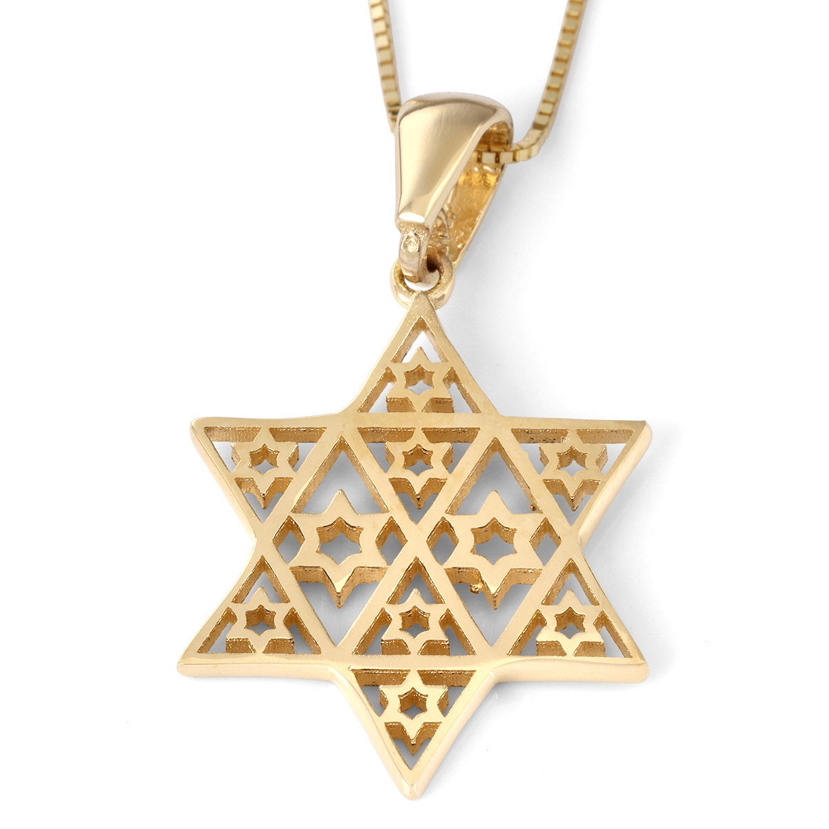 Composite Star of David 14K Gold Pendant Necklace - 1