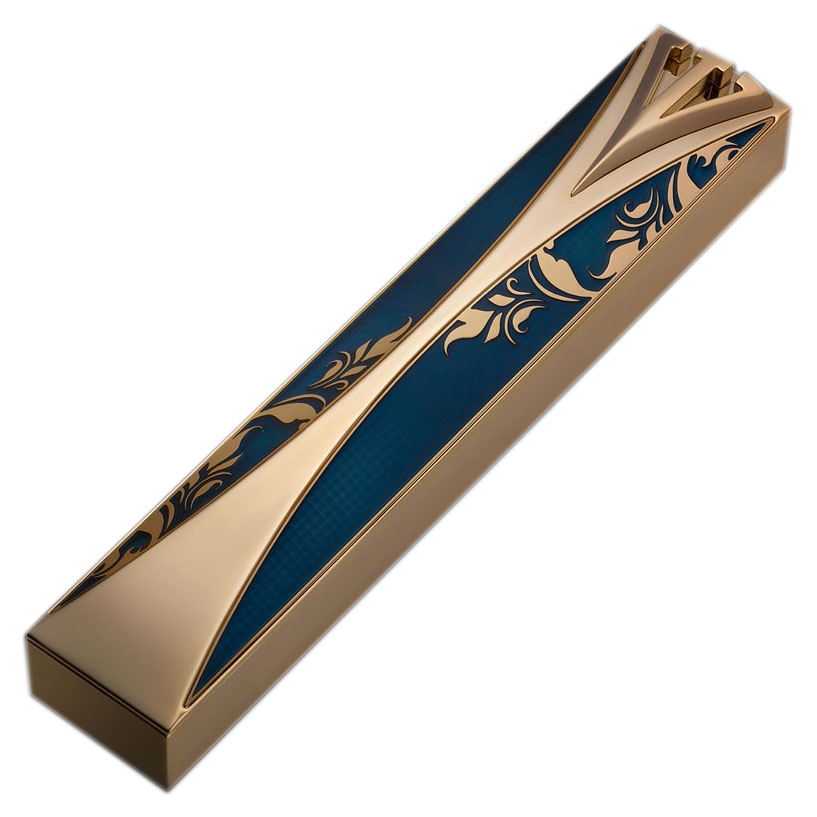 Davidoff Brothers Roots Gold-Plated Mezuzah Case with Shin (Choice of Colors) - 1