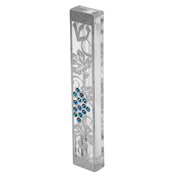 Dorit Judaica Large Acrylic and Steel Mezuzah Case - Grapes (Choice of Colors) - 2