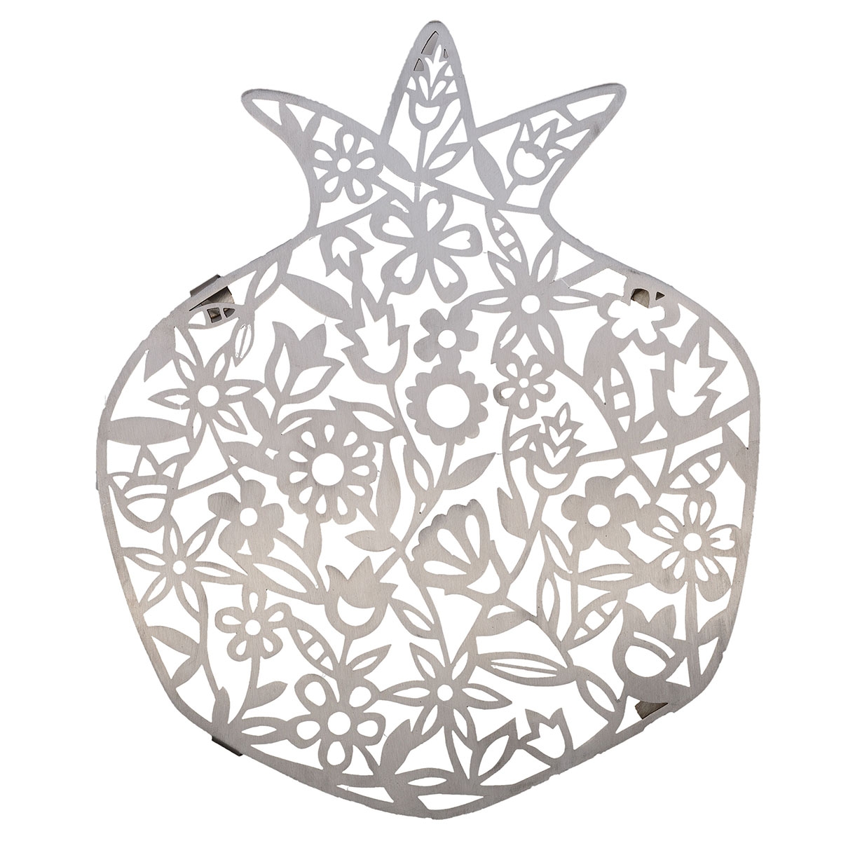 Yair Emanuel Pomegranate Laser-Cut Stainless Steel Trivet - Flowers - 1