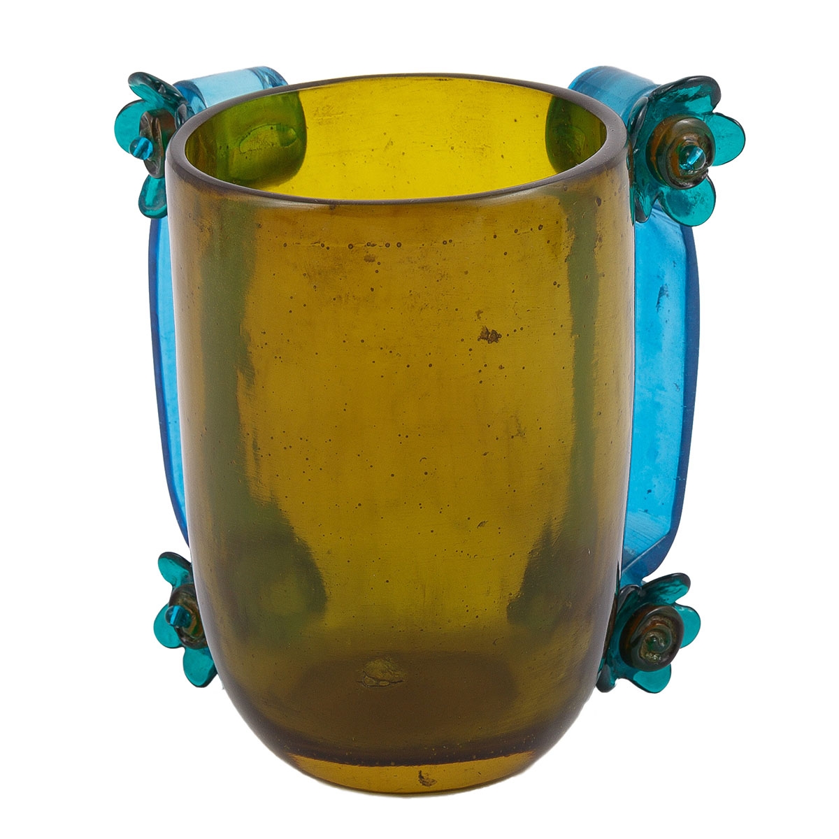Yair Emanuel Yellow and Light Blue Floral Washing Cup - 1