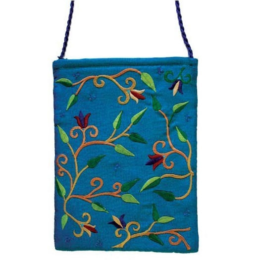  Yair Emanuel Embroidered Bag - Flowers - Turquoise - 1