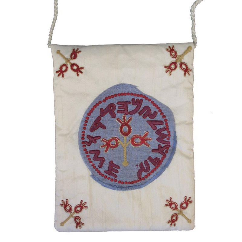  Yair Emanuel Embroidered Bag - Pomegranate Coin Replica - White - 1