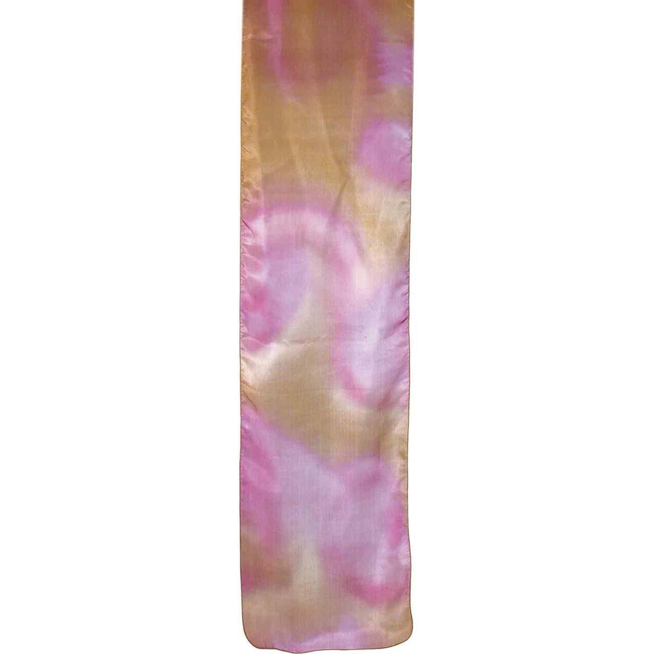 Yair Emanuel Painted Silk Scarf - Gold and Pink - 1