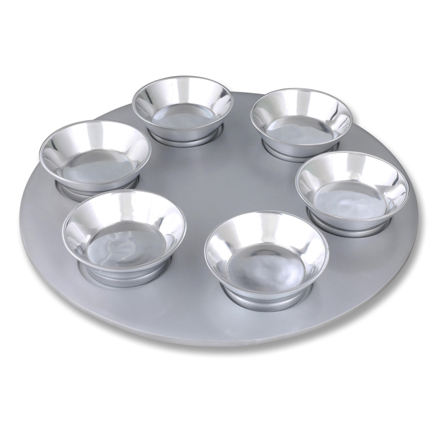 Yair Emanuel Anodized Aluminum Seder Plate - Silver - 1
