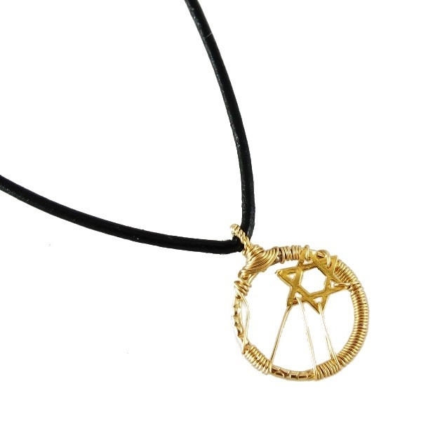 Dream Catcher: Gold Filled Little Star of David Necklace - 1