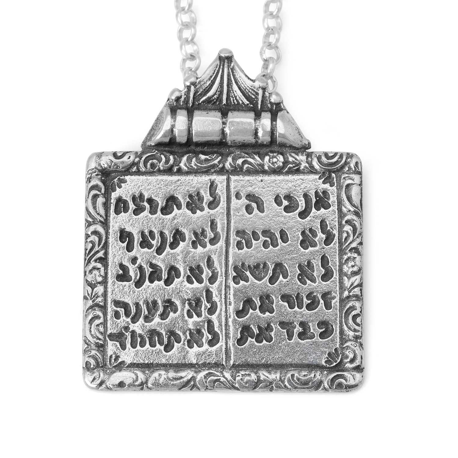 Tablets of the Law Silver Pendant Necklace for Men - 1