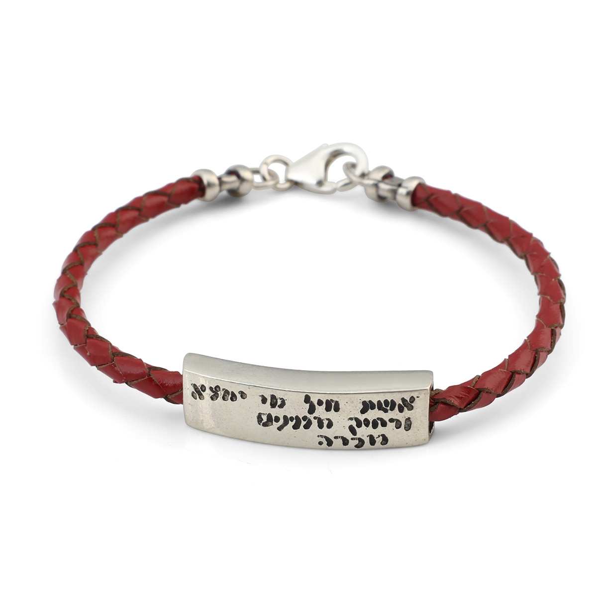 Woman of Valor: Leather and Silver Bracelet - 1