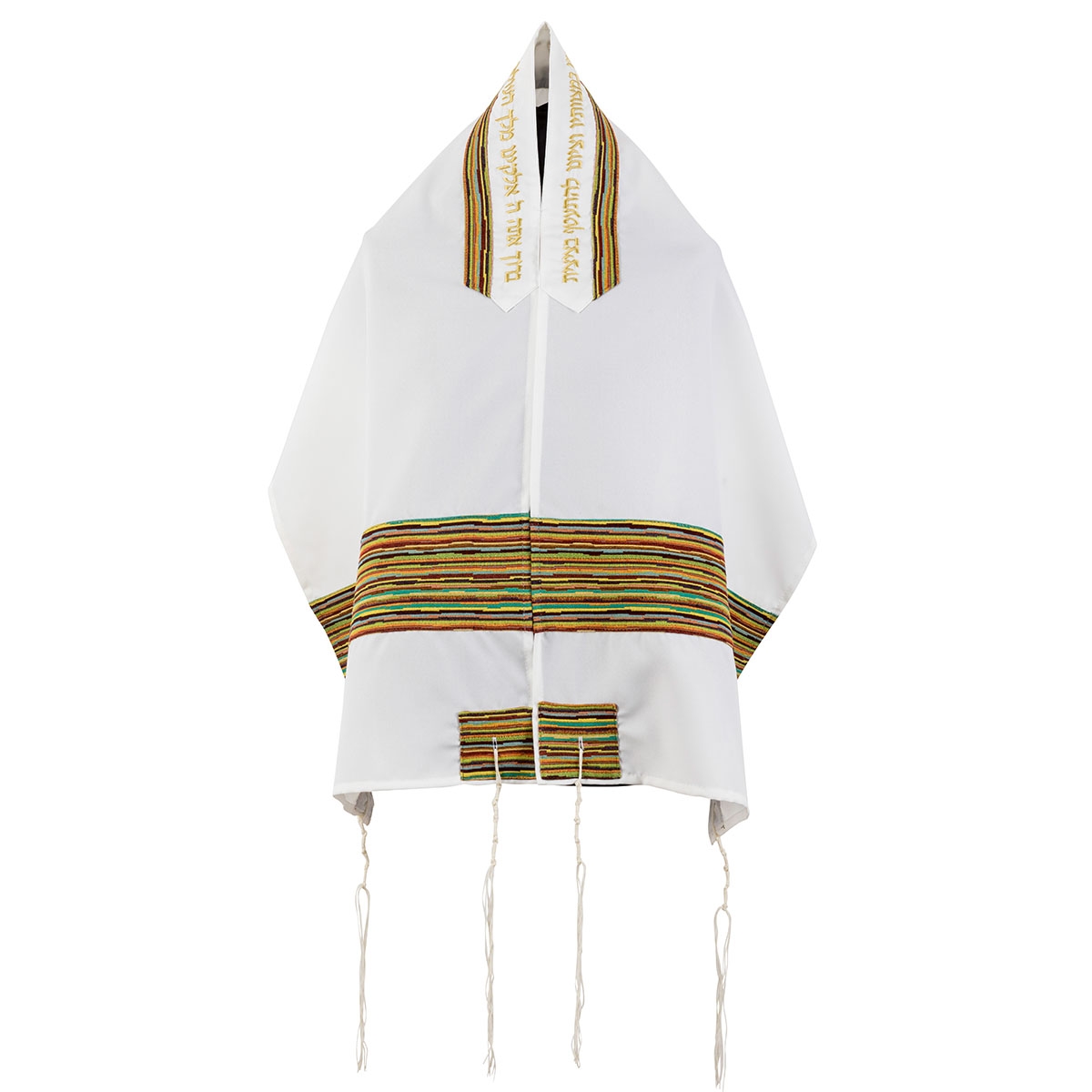 Ronit Gur Striped Multicolored Tallit with Blessing Set  - 1