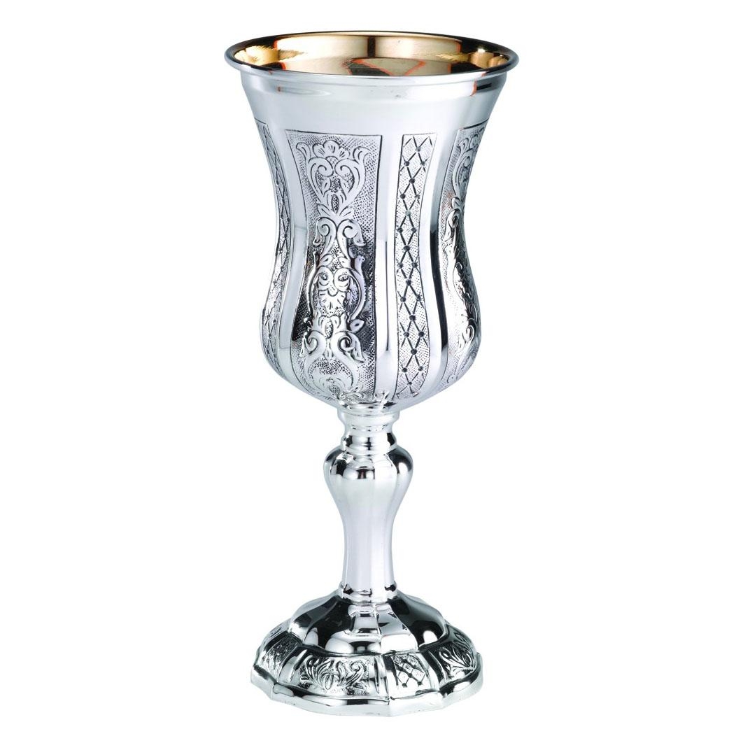 Hadad Bros 925 Sterling Silver Extra Hammered Italy Kiddush Cup - 1