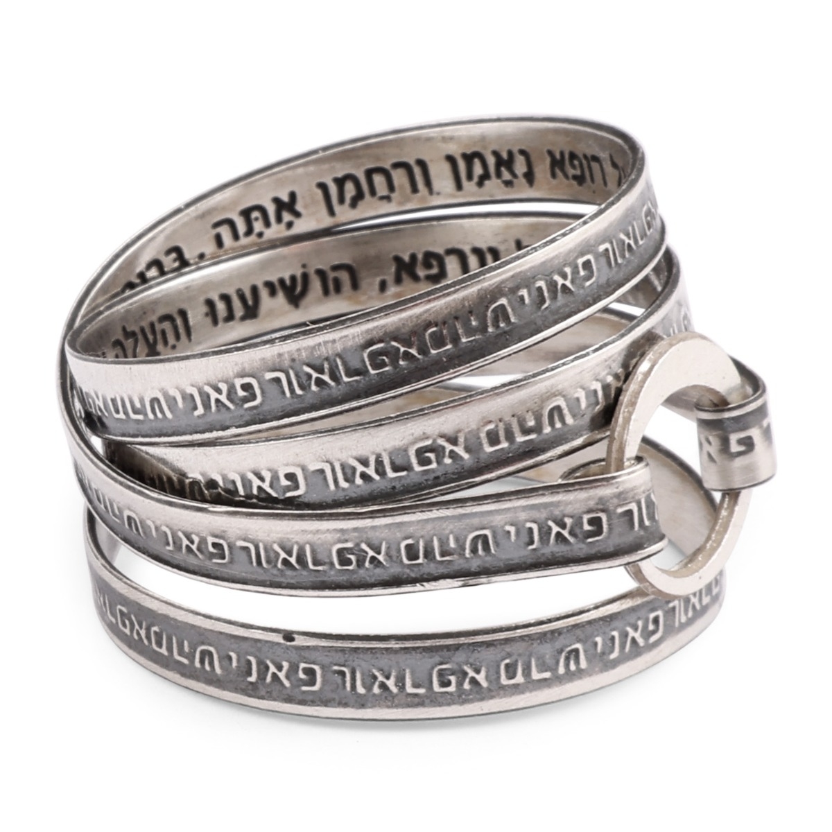 925 Sterling Silver Wrap Ring With Healing Prayers - 1