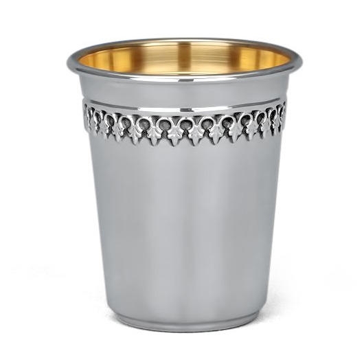 Hazorfim 925 Sterling Silver Kiddush Cup - Filigree - 1