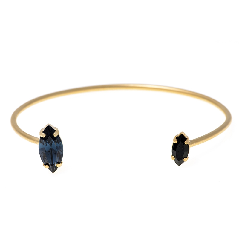 Hagar Satat 24K Gold Plated Swarovski Crystals Bracelet – Blue  - 1