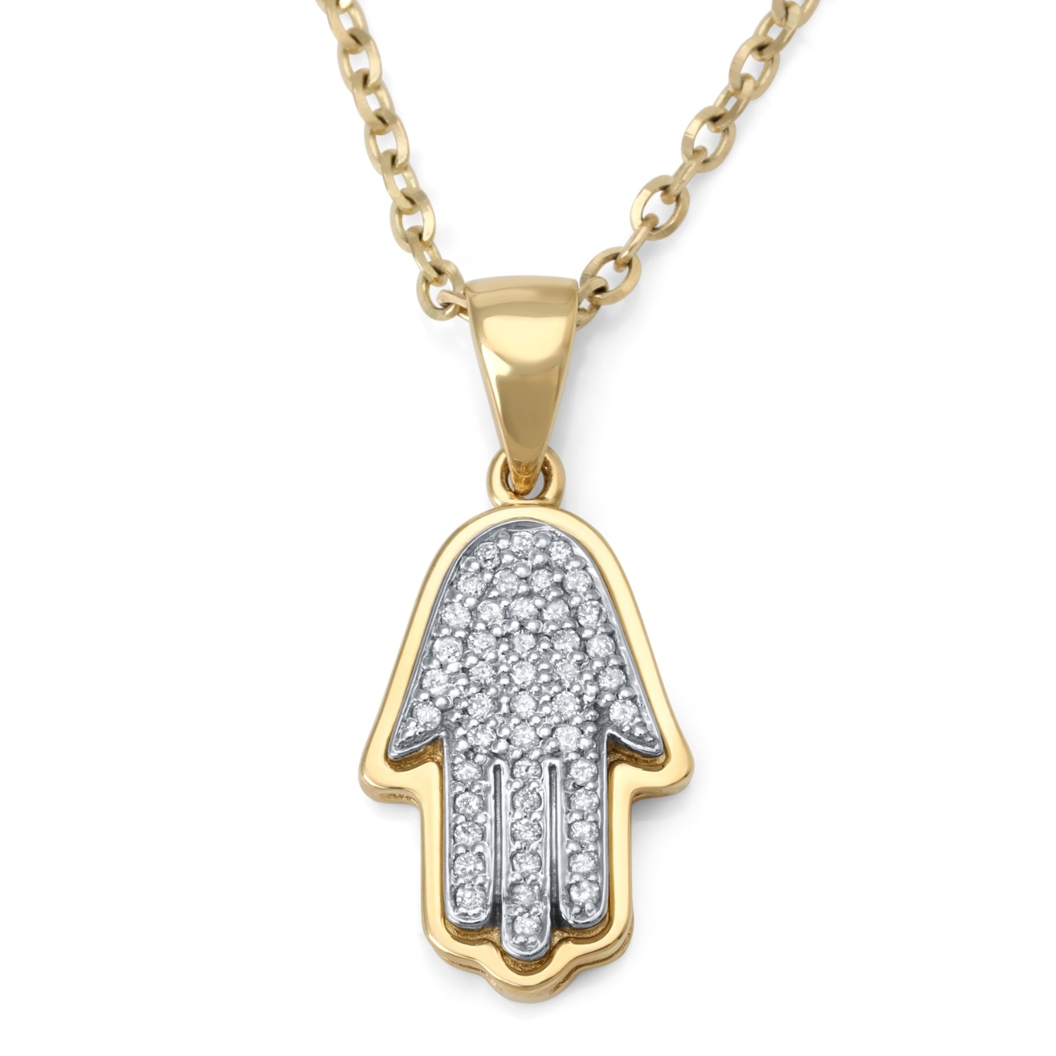 Anbinder Jewelry Diamond Hamsa 14K Gold Pendant - 1