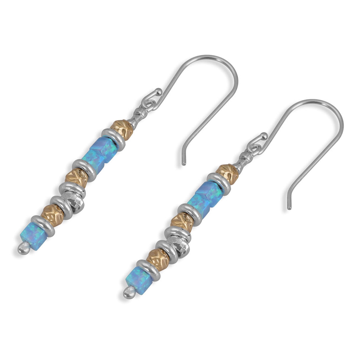 Moriah Jewelry 925 Sterling Silver and Opal Beaded Hanging Earrings  - 1