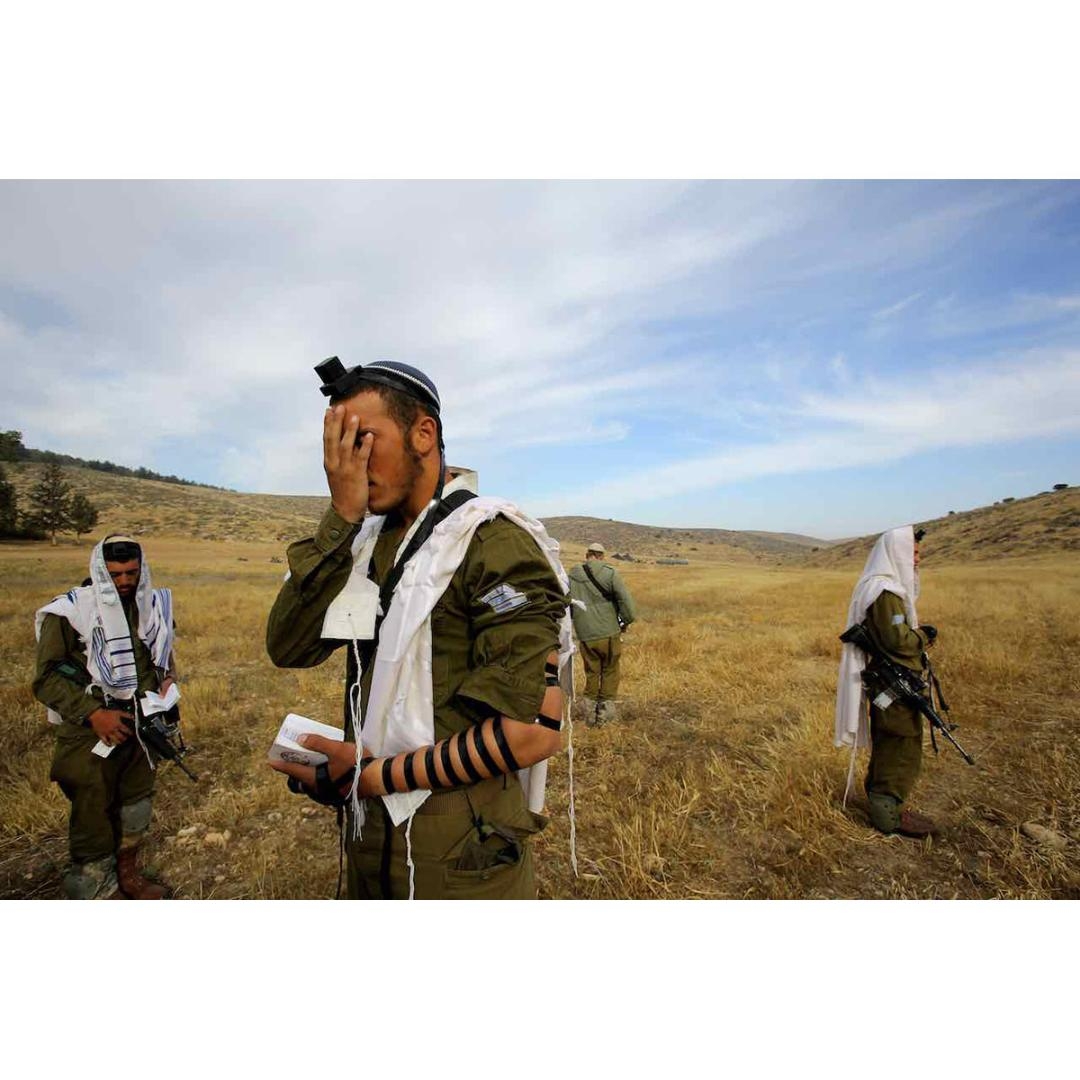 Israeli Soldiers at Prayer Photograph by Oren Cohen - 1