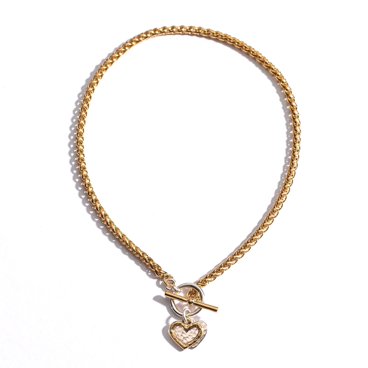 Danon Sterling Silver and 24K Gold-Plated Double Heart Necklace - 1