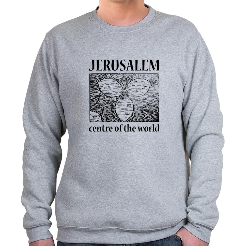 Jerusalem Centre of the World Map Sweatshirt (in Range of Colours) - 1