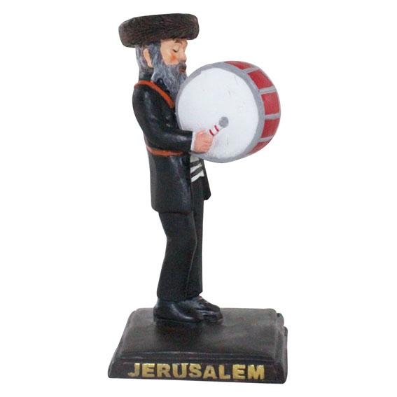 Jerusalem Hasid Playing Drum Figurine - 1