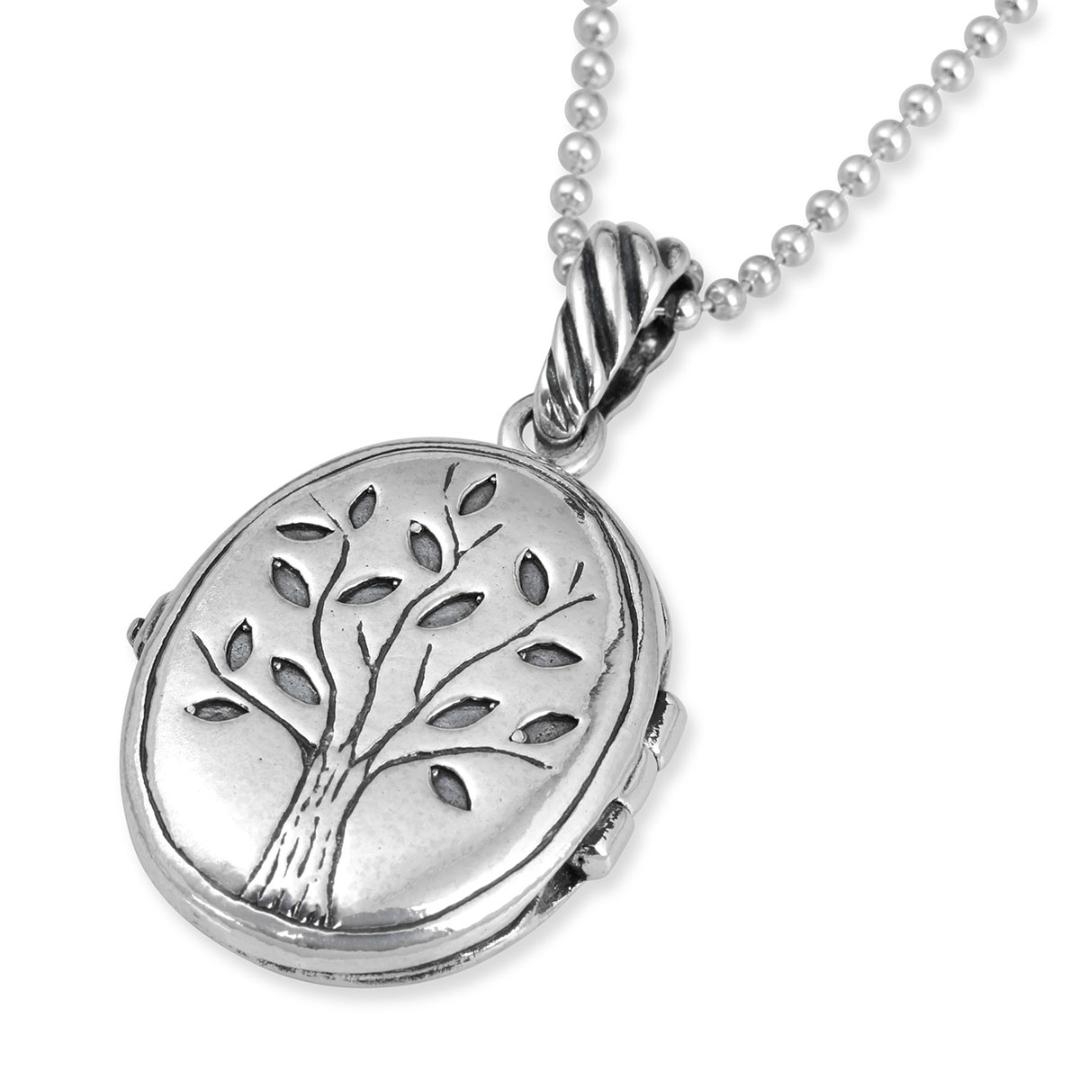 Jerusalem Nano Bible 925 Sterling Silver Tree of Life Necklace - 1