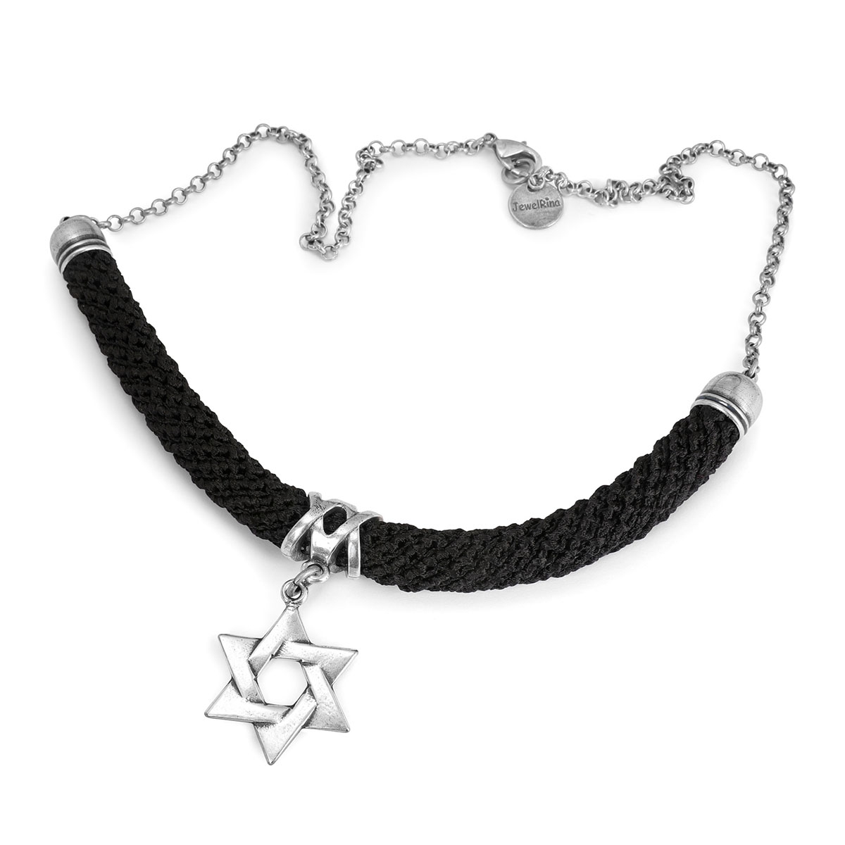 JewelRina Designer Handcrafted Star of David Necklace (Choice of Colors) - 1
