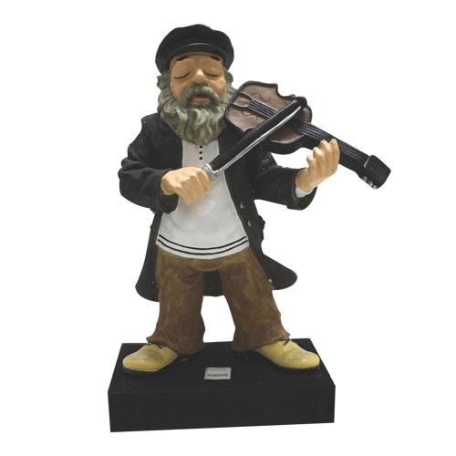 Jewish Man Playing Violin Extra Large Figurine - 1