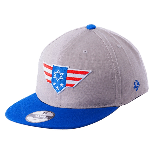 Israel-America Adjustable Snapback Cap - Gray, Blue & Red - 1